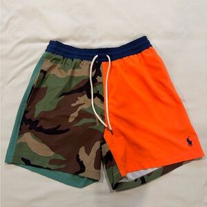 Polo by Ralph Lauren Green and Orange Swim Shorts